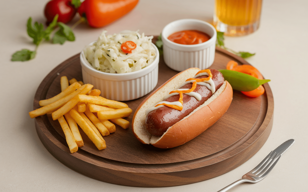 accompagnement hot dog frites coleslaw legumes