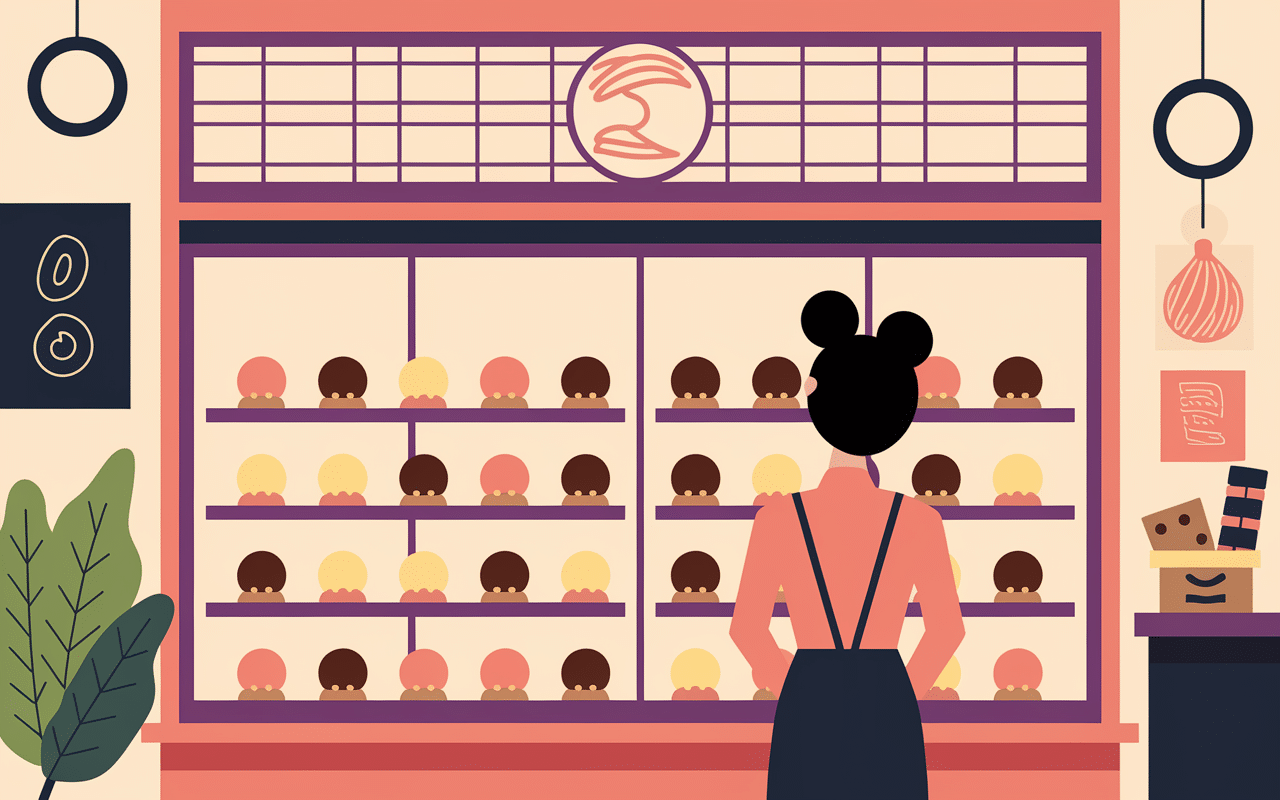 avis sur la maison du mochi lyon curieux devant vitrine