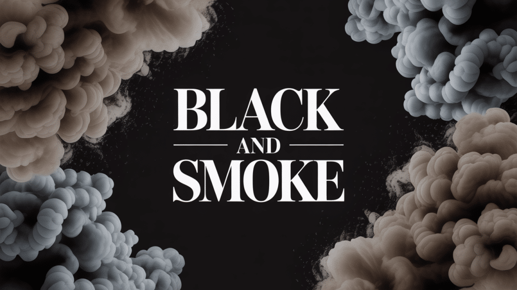 Visuel black and smoke avec formes géométriques et fumée