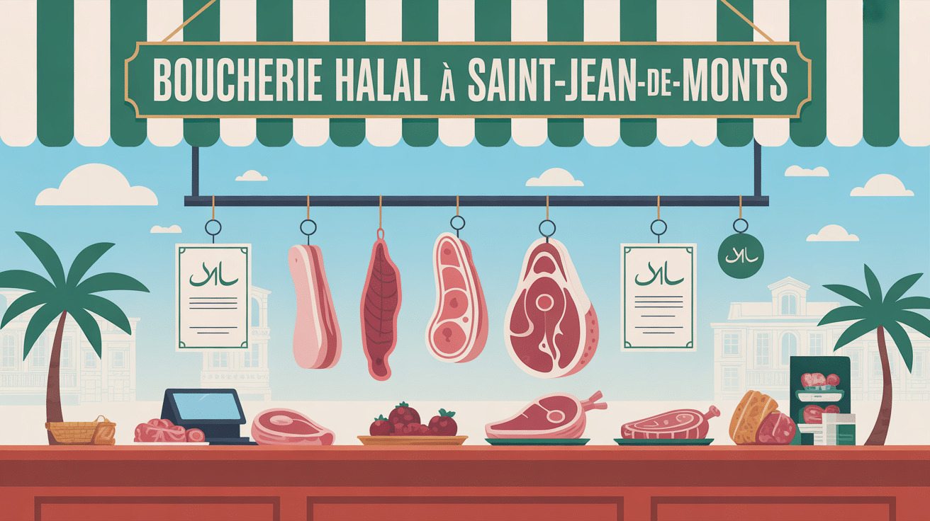 Vitrine boucherie halal Saint Jean de Monts bord de mer