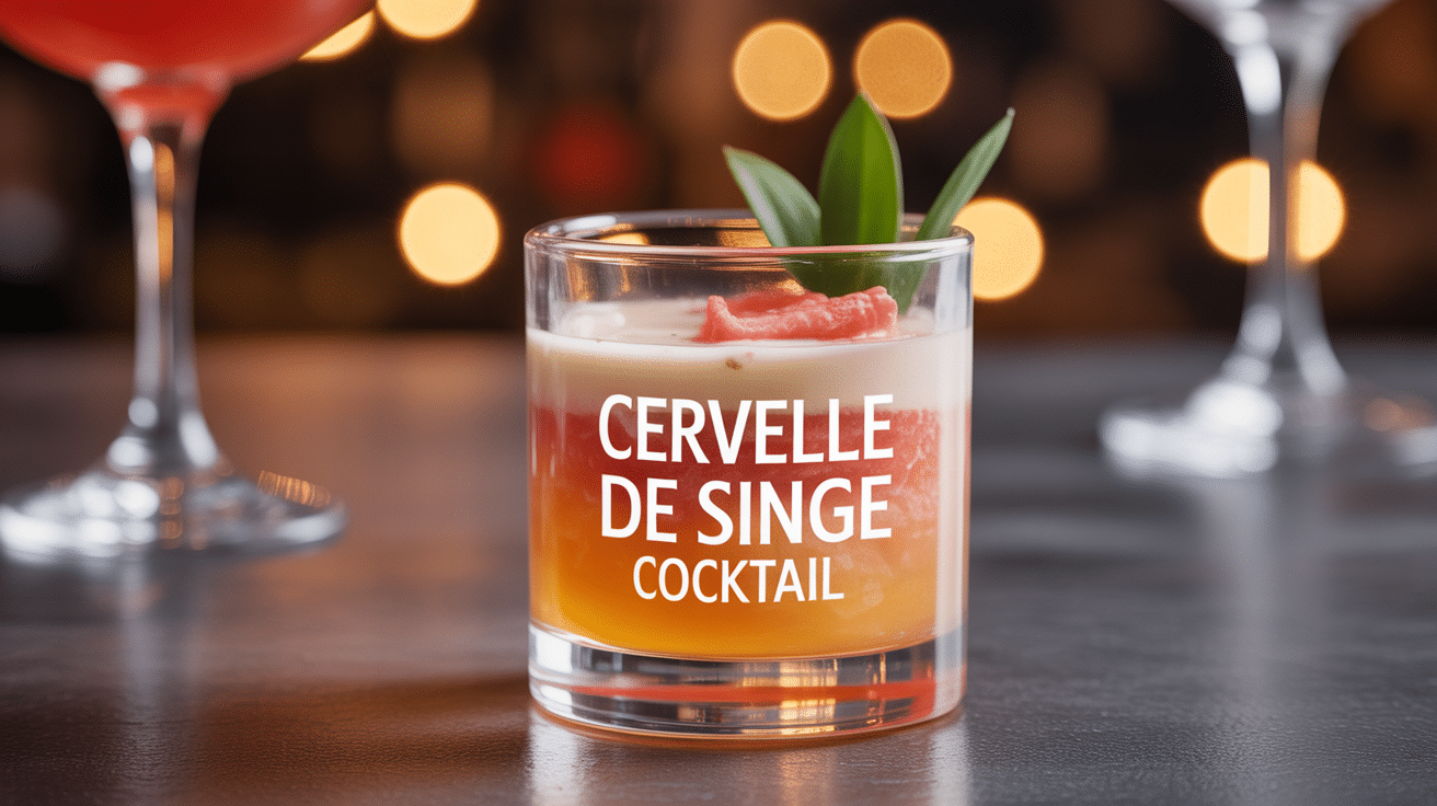 Cervelle de singe cocktail en shot trois couches