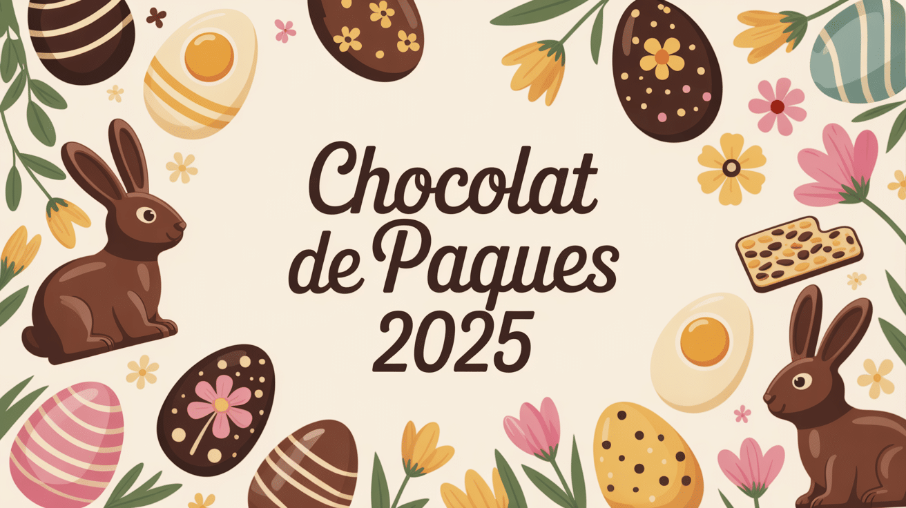 Composition chocolat de Pâques 2025 : œufs, lapins, tablettes artisanales