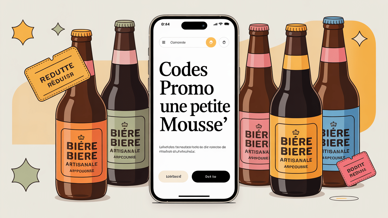 Illustration code promo Une Petite Mousse sur smartphone commande bière