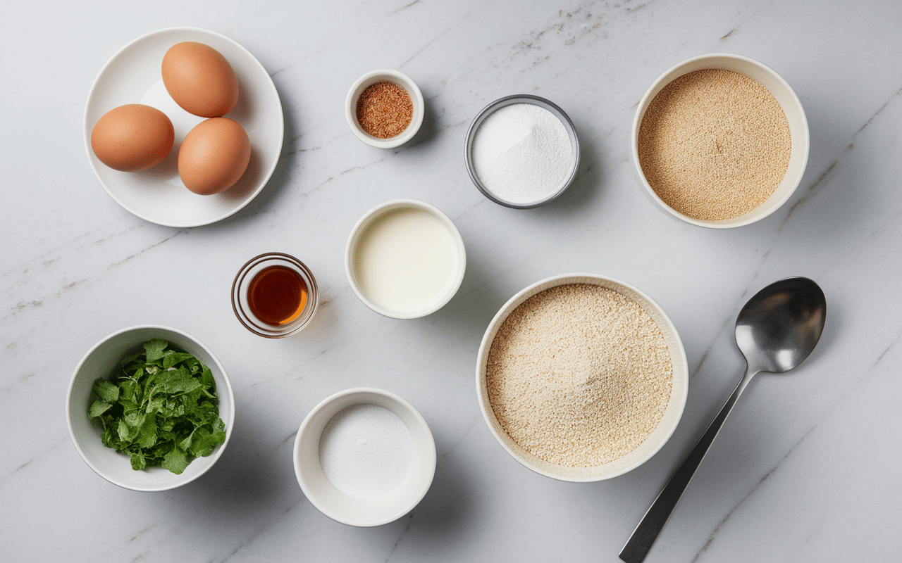 ingrédients pour crepe sarrasin sucre sur plan de travail