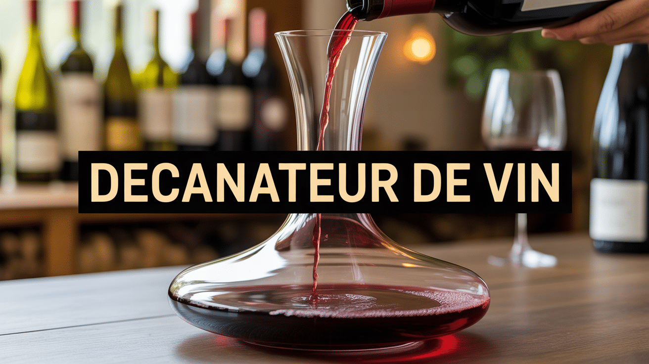 decanteur de vin verre large avec vin rouge