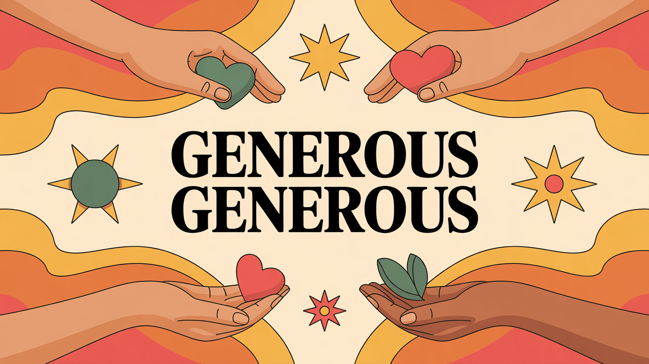 Illustration generous generous mains offrant objets colorés