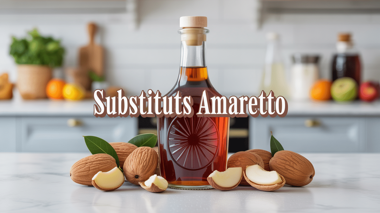 vue stylisée par quoi remplacer l amaretto bouteille liqueur ingrédients substitution