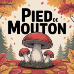Illustration pied de mouton champignon automne