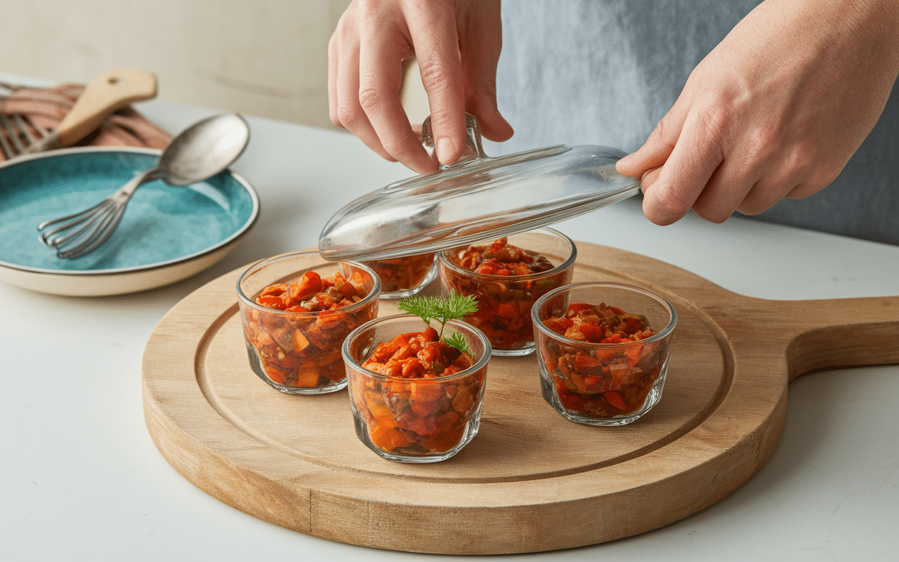 Étapes ratatouille en bocaux sans stérilisateur préparation cuisine