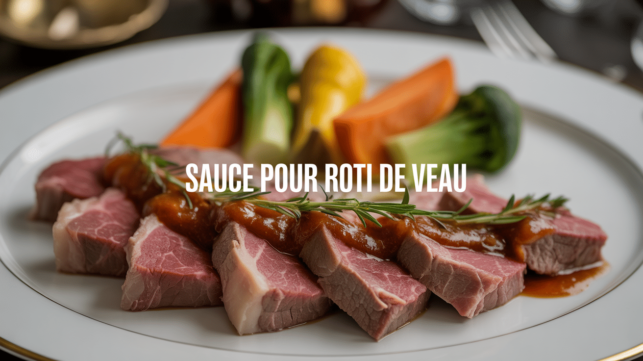 recette de sauce pour roti de veau sur assiette gastronomique