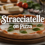 Pizza artisanale stracciatella on pizza fond italien