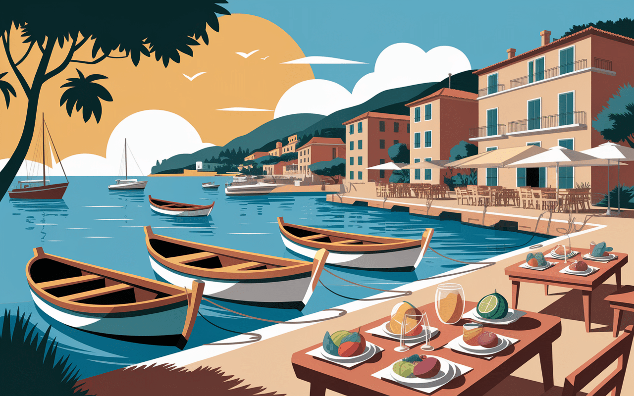 Port terrasse restaurant de fruits de mer Nice extérieur