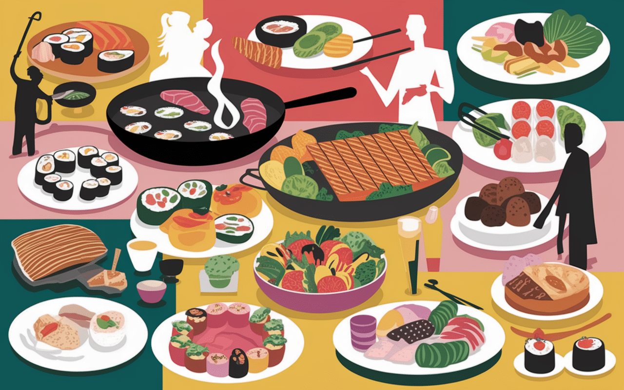 Buffet à volonté Lyon sushis grillades salades