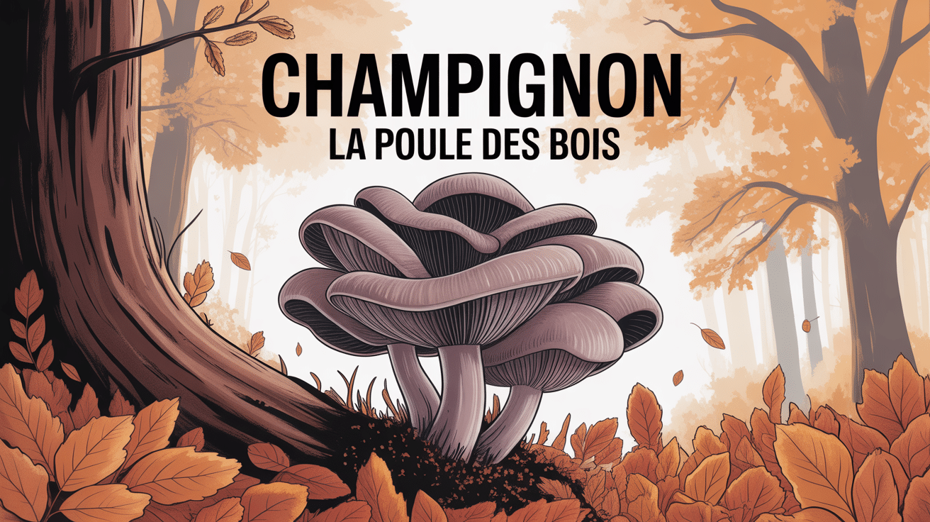 champignon la poule des bois massif sous chêne en forêt d'automne