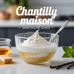 Bol de chantilly maison sans sucre glace avec ingrédients naturels