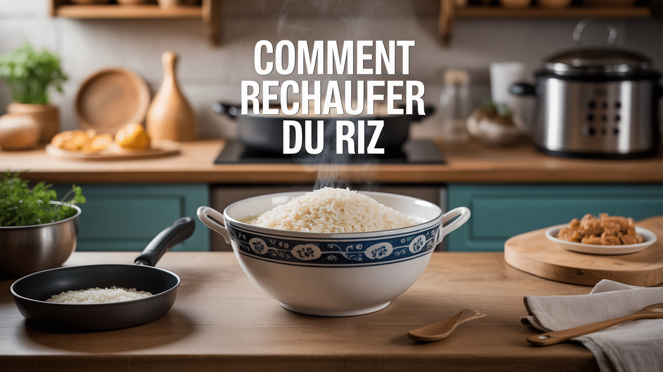 Bol de riz illustrant comment réchauffer du riz efficacement