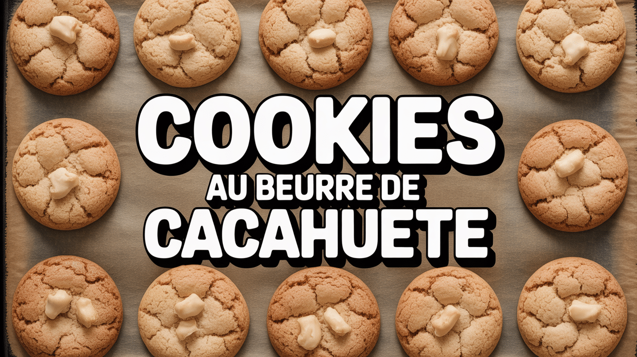 Cookies beurre de cacahuète dorés sur plaque
