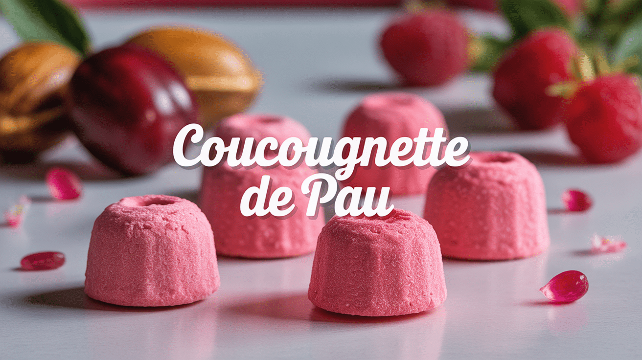Coucougnette de Pau bonbons artisanaux roses amande framboise