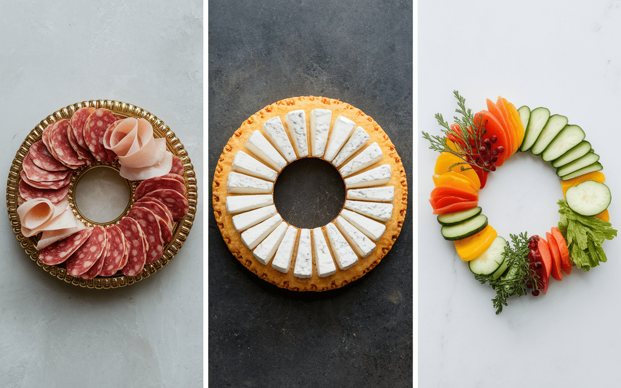 couronnes de noel aperitif feuilletee briochee et vegetale