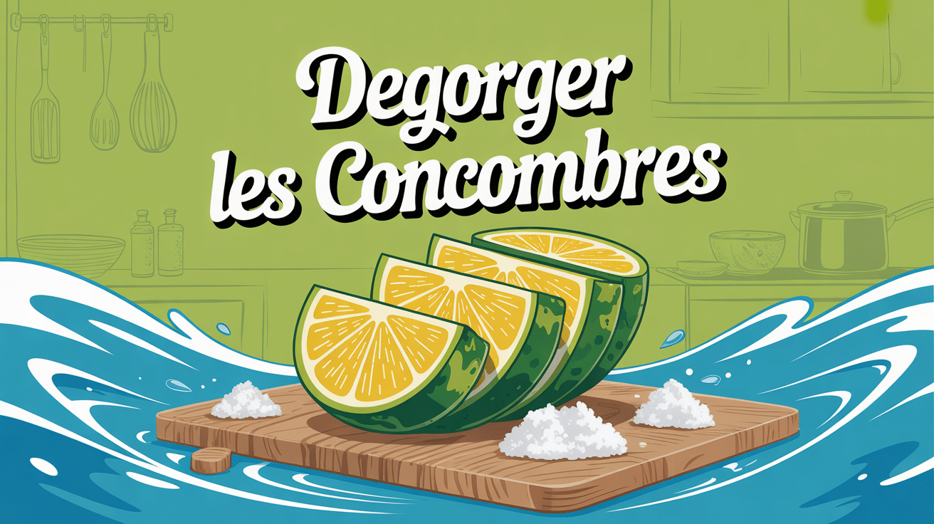 dégorger des concombres illustration tranches sel