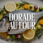Dorade au four dorée avec citron et herbes