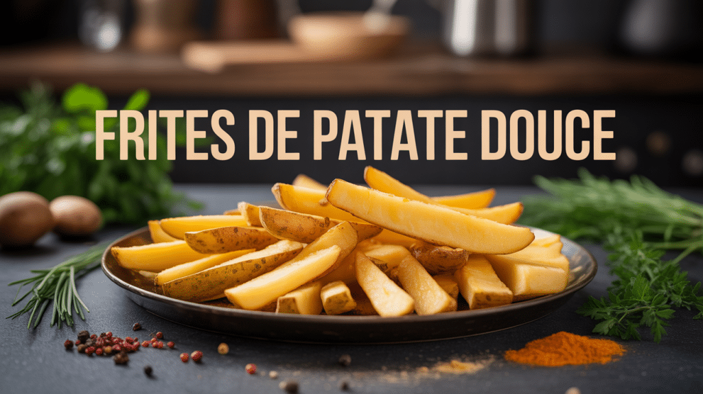 Assiette de frites de patate douce recettes dorées et épicées