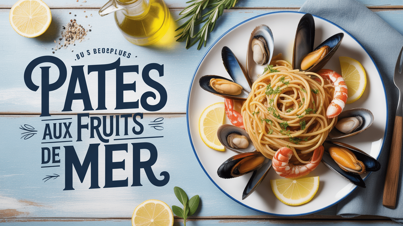 Spaghetti pates aux fruits de mer citron huile d'olive