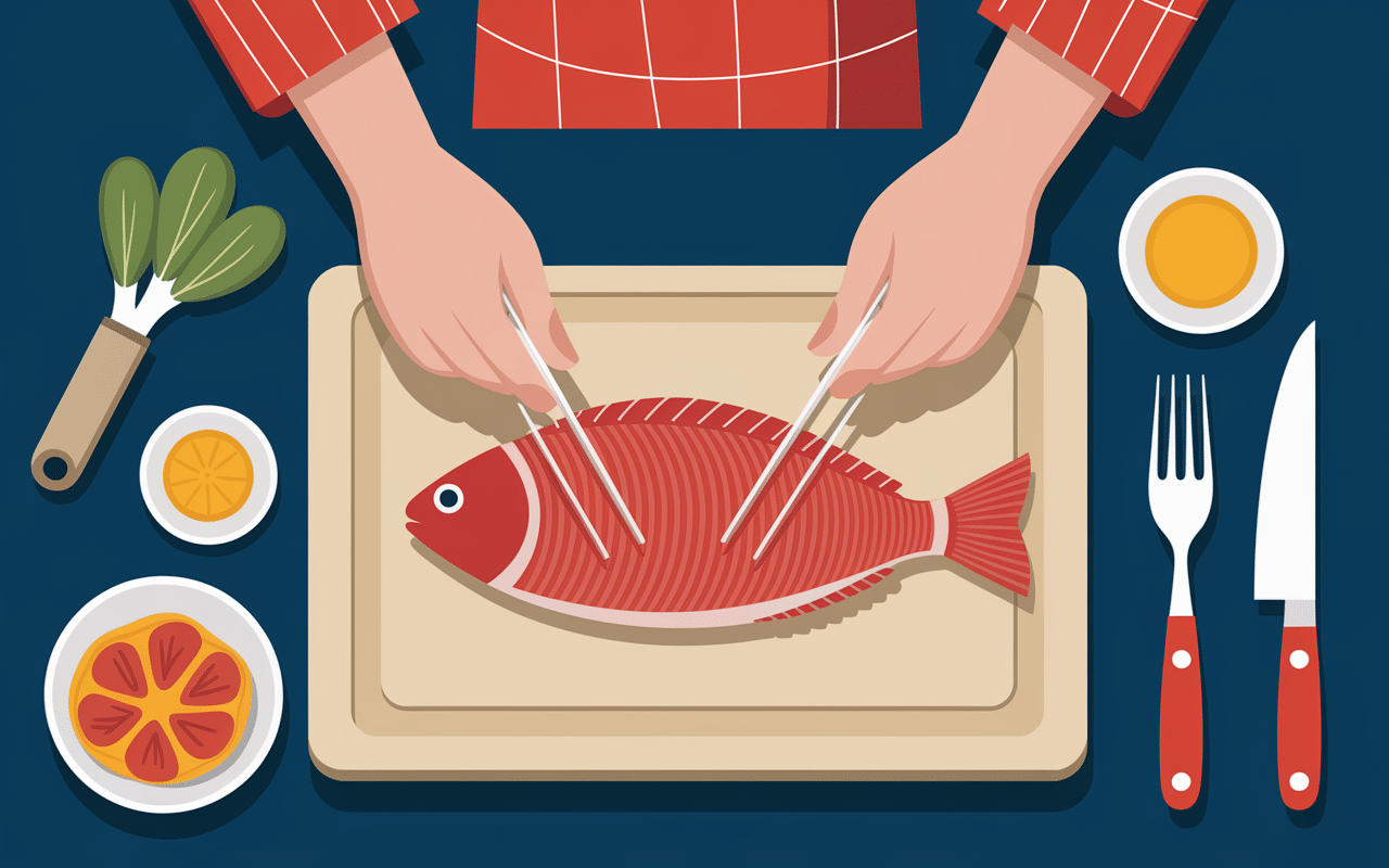 Préparation d'un poisson sans arête en cuisine