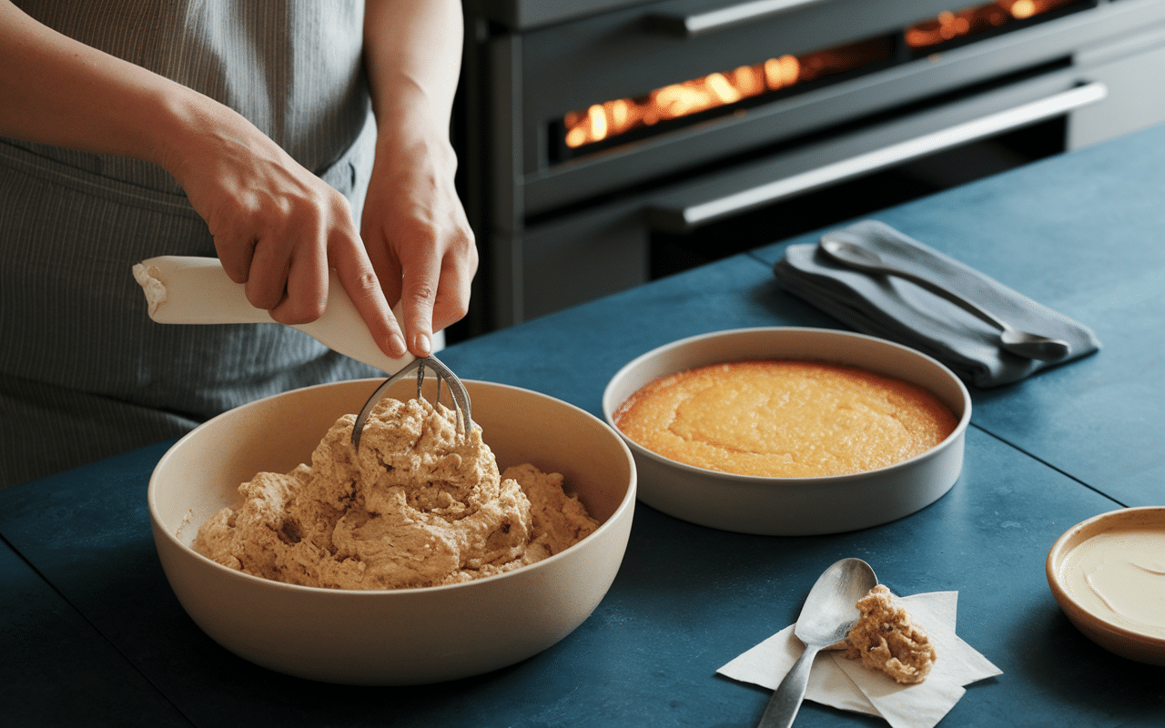 Préparation du cake banane chocolat sans beurre