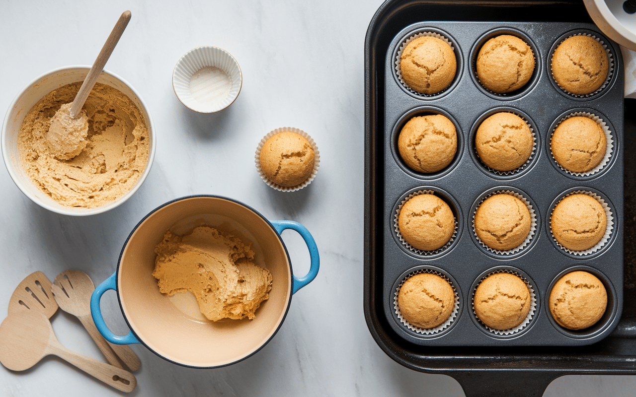 Étapes de préparation muffin léger moelleux au four