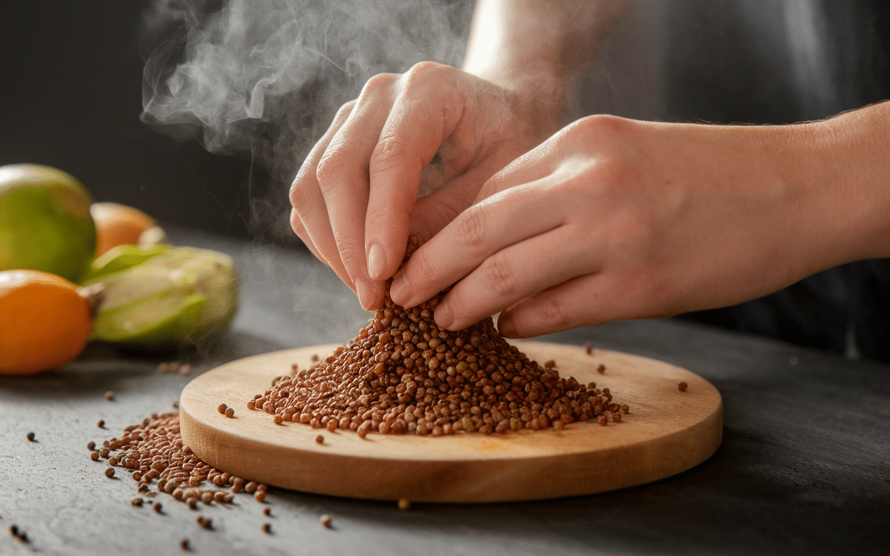 Préparation poivrons farci vegetarien en cuisine