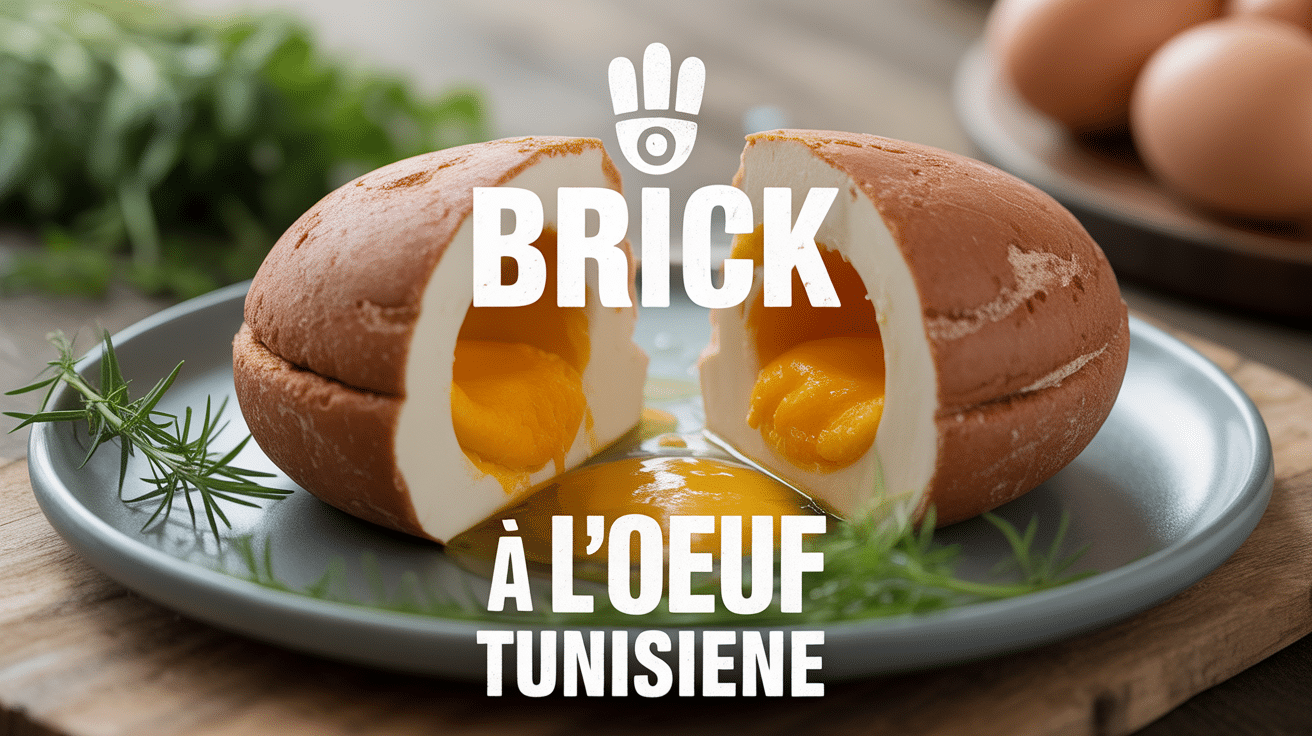 Brick à l'oeuf tunisienne dorée et jaune coulant