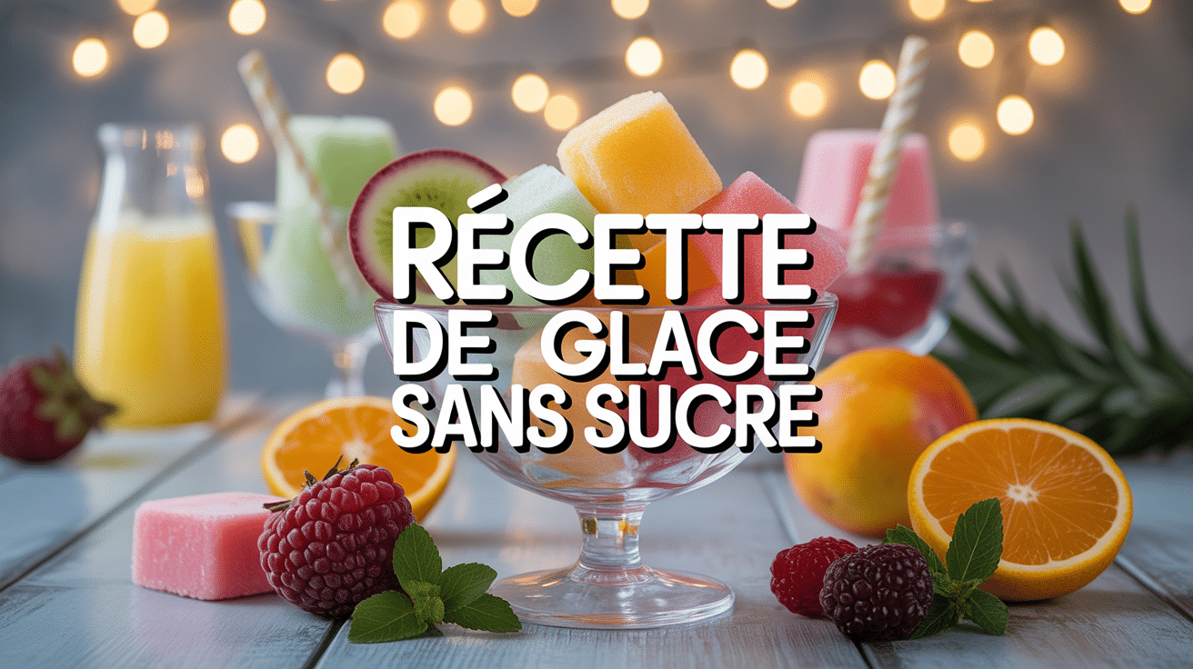 recette glace sans sucre coupe avec fruits et édulcorants
