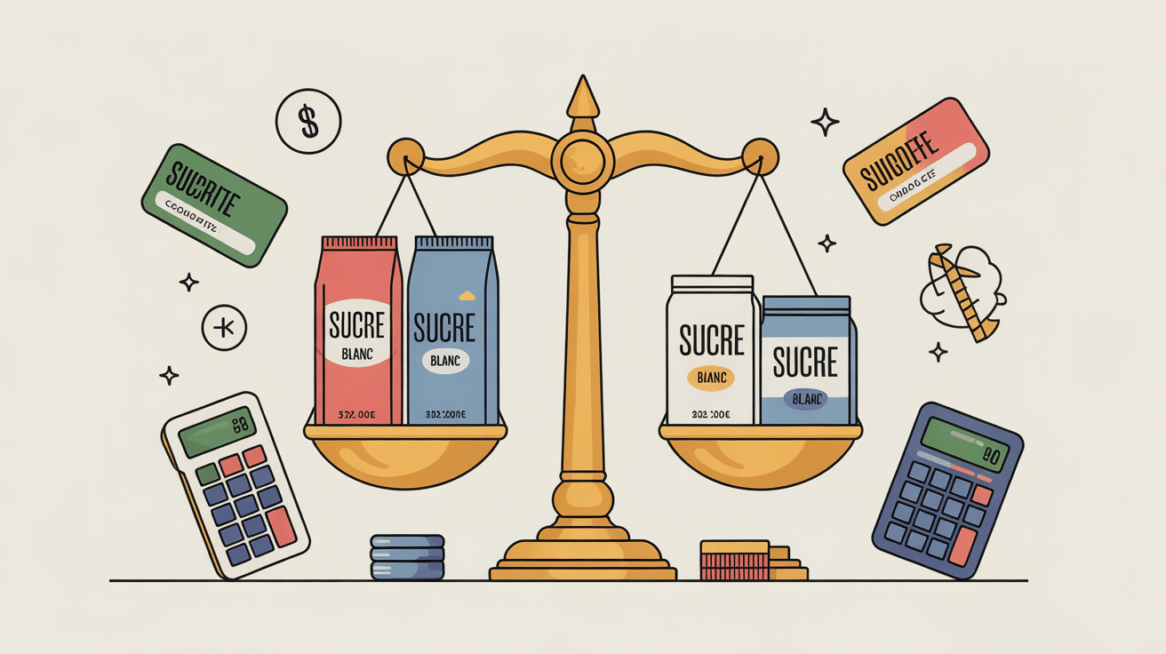 Balance et formats sucre en poudre le moins cher