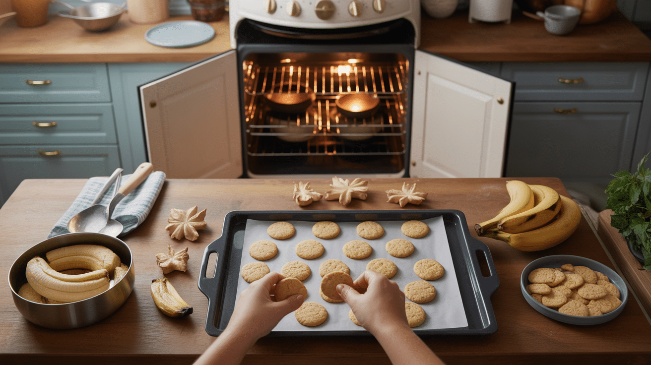 preparation cookies banane flocon d avoine dans cuisine