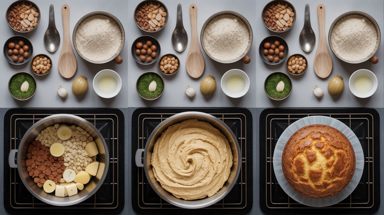 Préparation gâteau proteine fait maison étapes cuisine