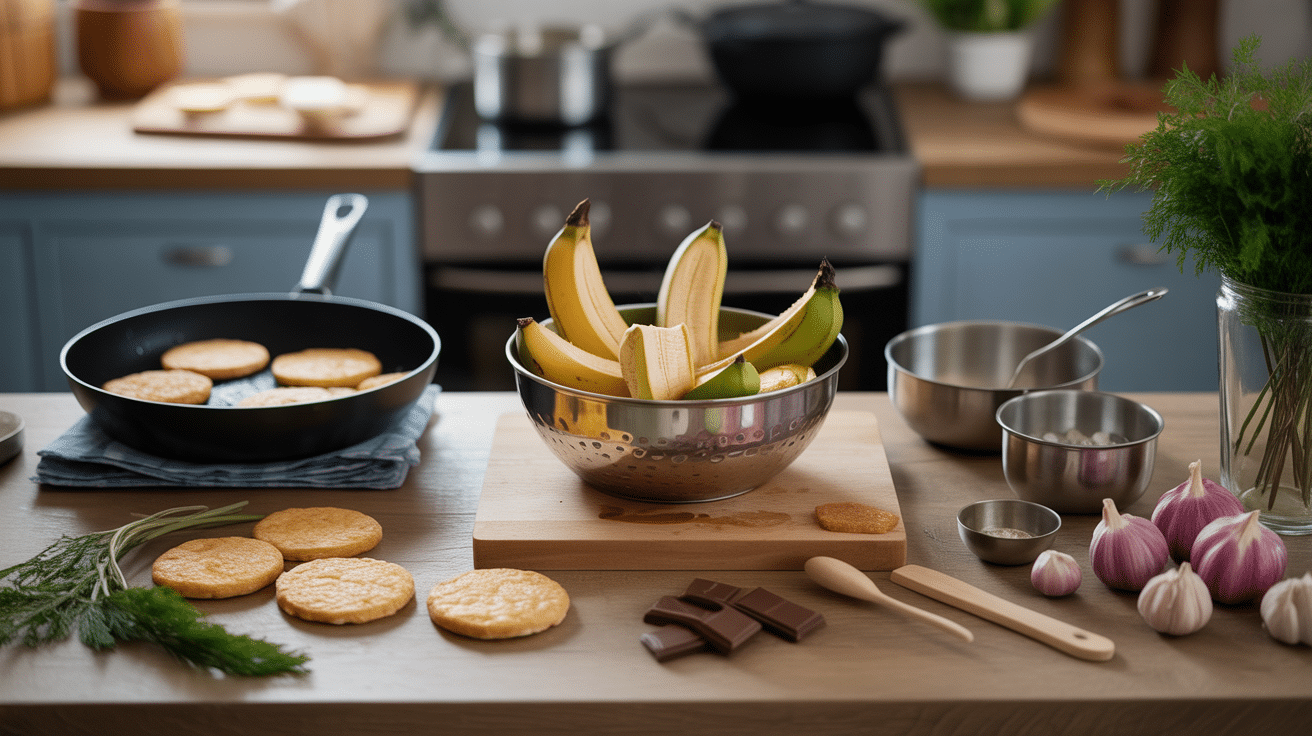 Préparation galette flocons d’avoine banane étape cuisine