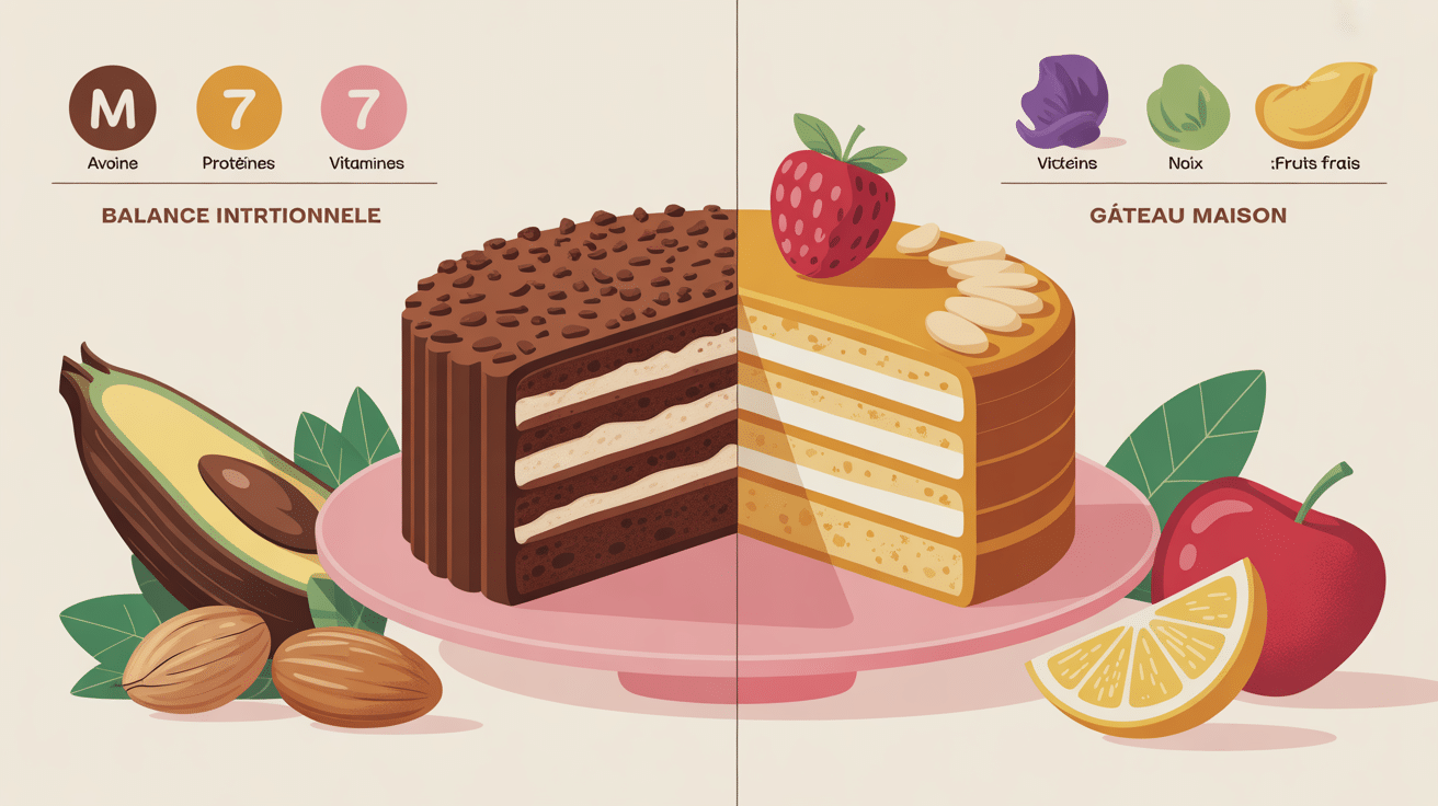 Gâteau proteine fait maison et industriel comparés