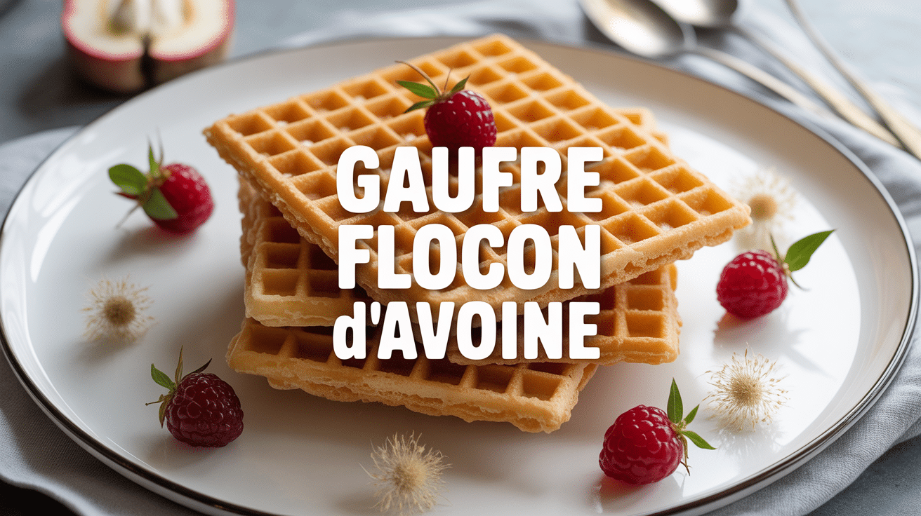 gaufre flocon d avoine dorée avec fruits rouges