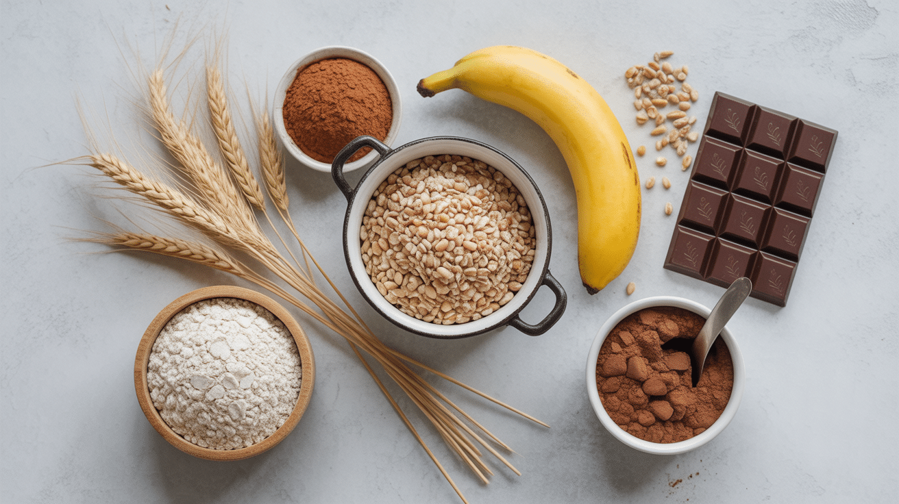 ingredients cookies healthy beurre de cacahuete disposes artisticement