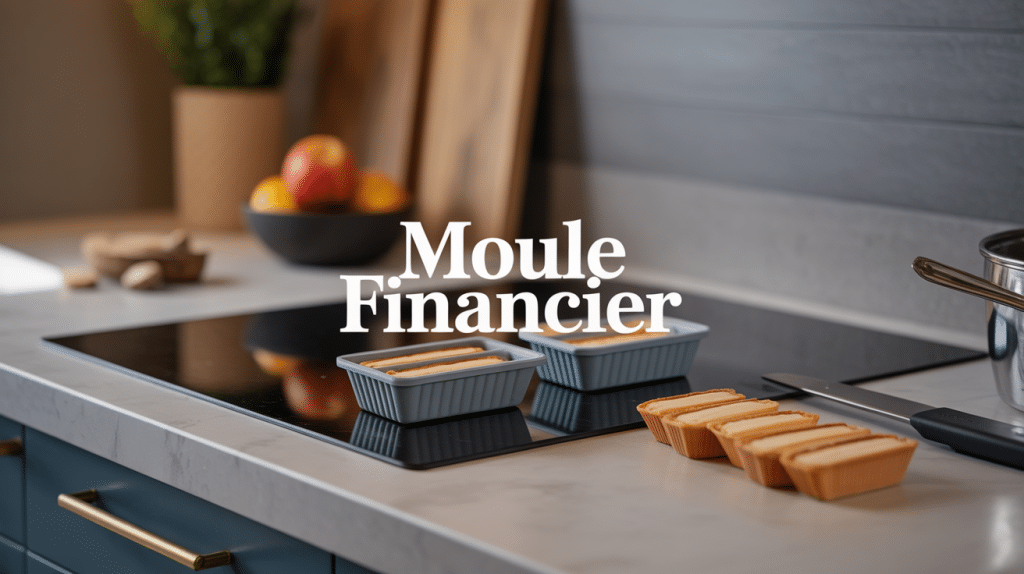 Vue d'ensemble moule financier métal silicone avec financiers démoulés