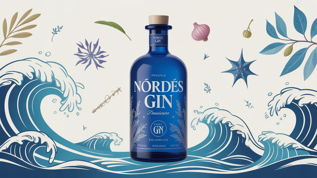 nordes gin bouteille bleu ocean premium