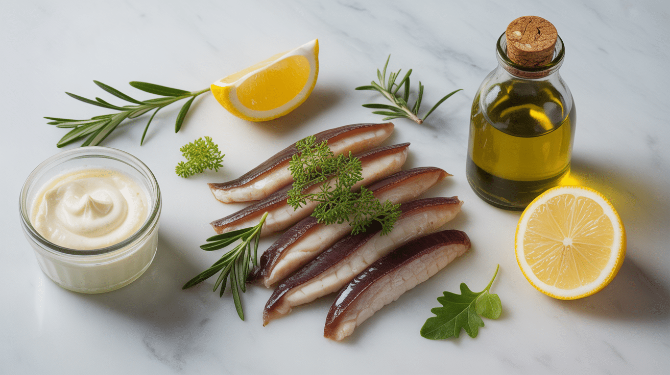 ingrédients recette anchoïade crémeuse citron anchois huile