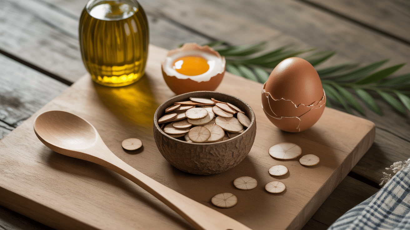 Ingrédients recette cookie flocons d'avoine banane sur table