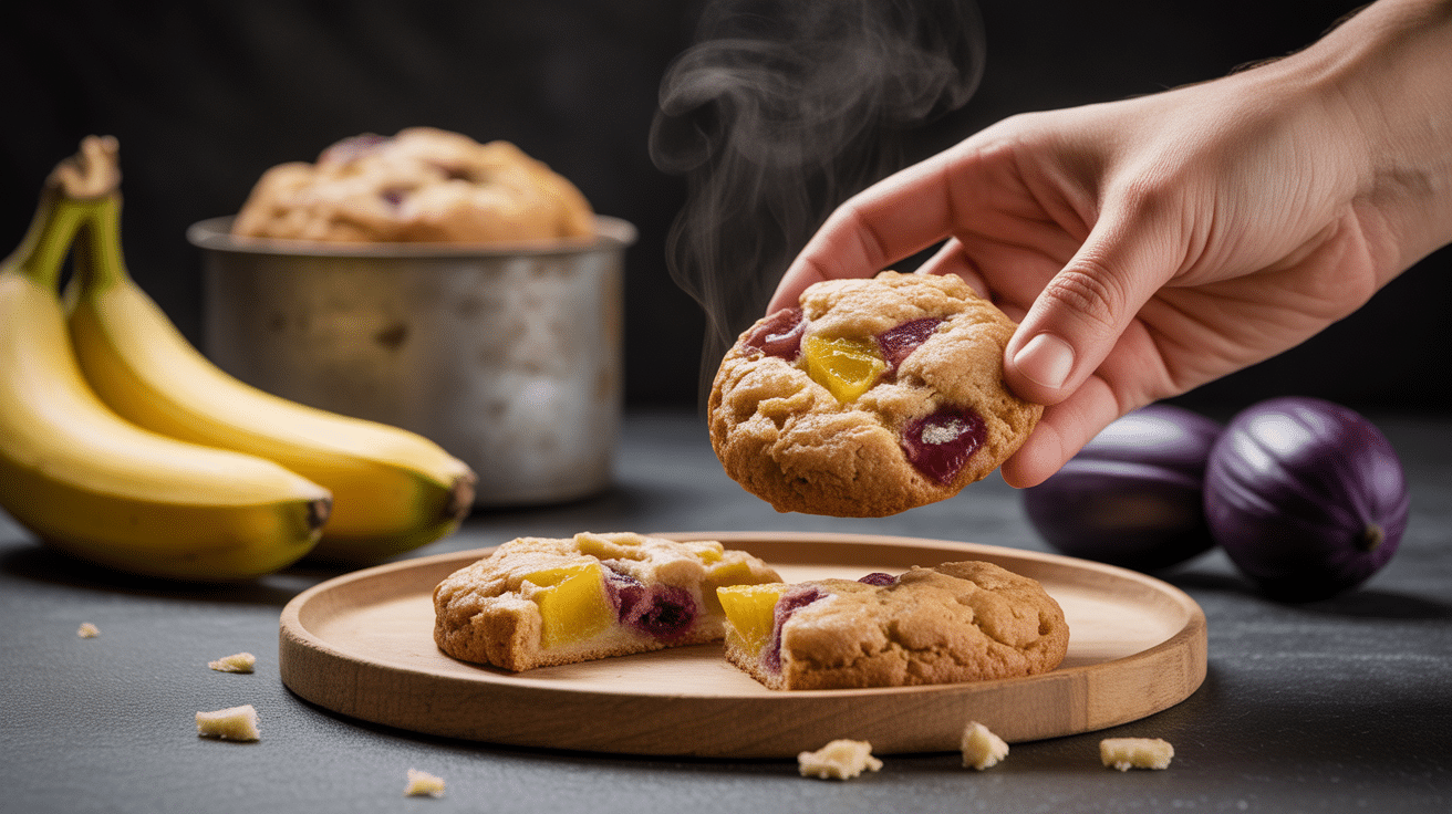 Main avec cookie recette cookie flocons d'avoine banane chaud
