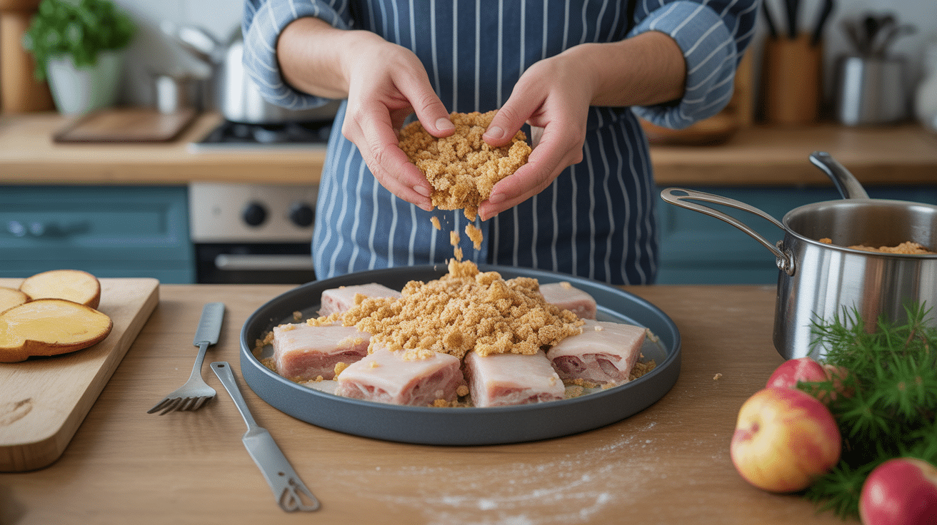 recette crumble a la peche preparation etape cuisson