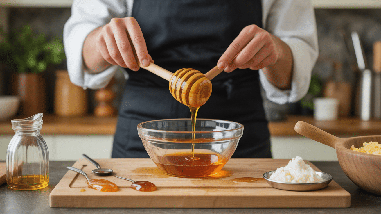 preparation maison de sauce au miel pour salade
