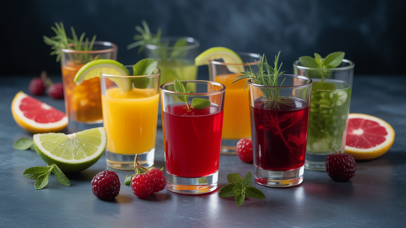 Variété de recettes de jello shot shooters artistiques