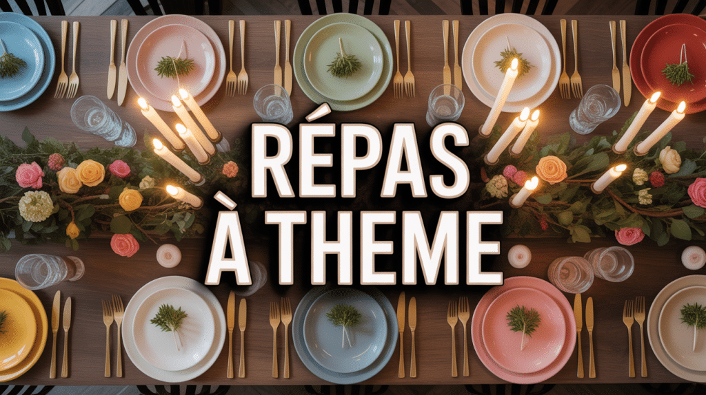 Table décorée repas à thème ambiance chaleureuse