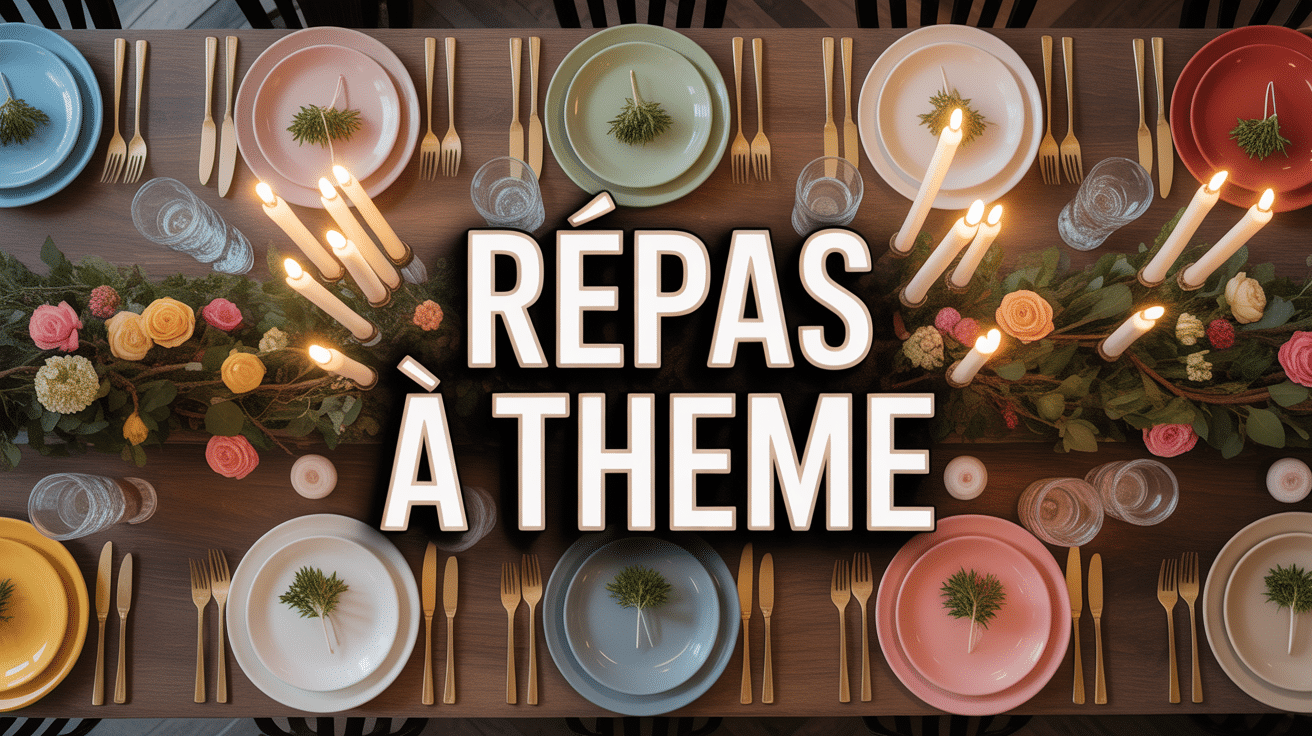 Table décorée repas à thème ambiance chaleureuse